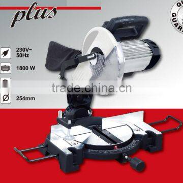 Low Noise 255mm 1800w Induction Motor Wood/Aluminum Cutting Machine Electric Power Hand Miter Saw