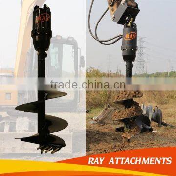 Excavator earth drill auger