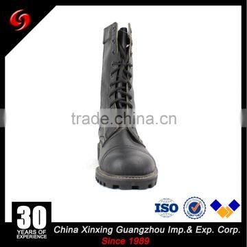 Full Grain Leather Military Boots With Zippers and One Bukle photo-4