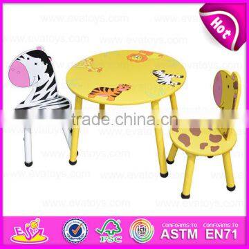 2015 Round table and chair for kids,Animal design children wooden table and chairs,Wooden toy table chairs for christmas W08G140