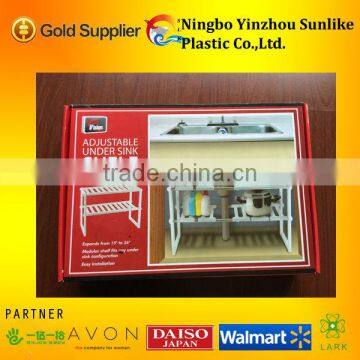 adjustable under sink shelf organizer/2014 hot sale free DIY commodity shelf/ combination bookcases