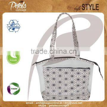 PVC See Through Tote Bag With Canvas Hand Pouch for Travel photo-6