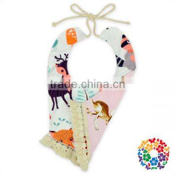 Hot Sale White Cartoon Baby Bibs With Adjustable Design Soft Bibs For Newborn Babies