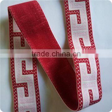 High quality soft 38mm red nylon woven jacquard elastic waistband for trousers