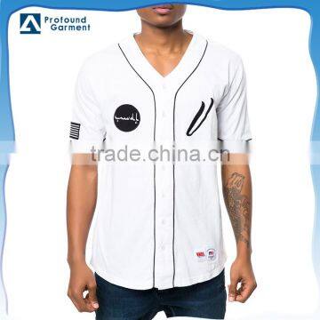 oem custom fashion button down baseball jersey