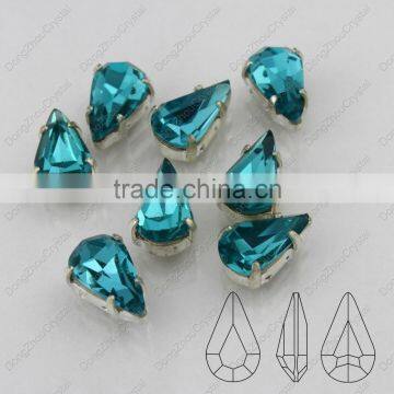 DZ-3018 Point Back Aquamarine Drop Crystal Stone for Dresses photo-2