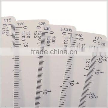 Kearing Fan-Shape Metal Scale Ruler Including 5 Pieces Strainght Rulers For Engineer#8500-5 photo-4