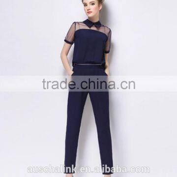 alibaba lady dark navy blue fashion detachable pants low price