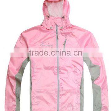 Bulk wholesale high quality parachute pink color custom branded jackets women 2016 winter