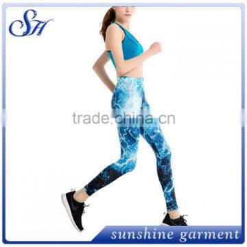 KX017 Polyester Women's Novelty Leggings With Blue Lightning 2017 photo-3