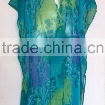 printed chiffon kaftan CAFTAN tunic poncho blouse Cover Up