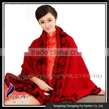 CX-B-P-40D Factory Direct Sale Cashmere Fur Shawl Cape photo-2
