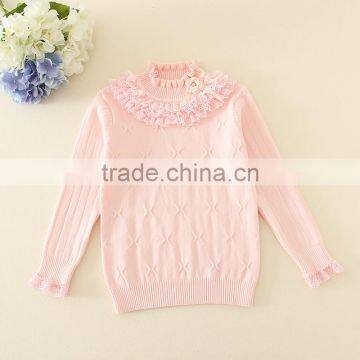 Baby Girls Sweater/kids Sweater/lace Cotton Sweater 3 Color photo-5