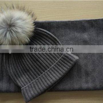 2016 wholesale cashmere hats and scarf set