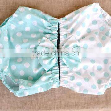 Cute Baby Cotton Bloomer Pure Color Diaper Cover With Bowknot Headband for Infants photo-2