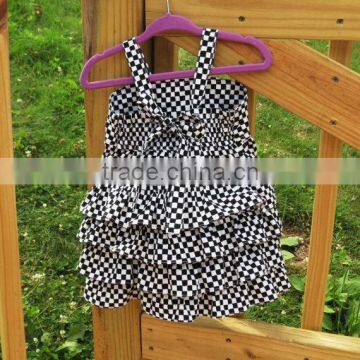 Latest Newborn Baby Clothes Outfits Baby Girls Summer Gingham Ruffle Dresses With Underwear Set Clothes Outfits photo-4