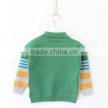 Baby Stripe Sweater Fashion Turn Down Collar Children Products photo-3