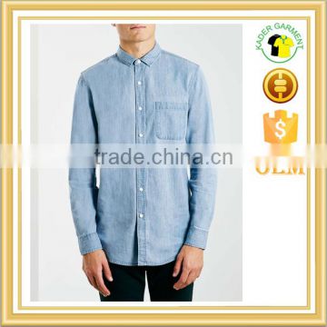 man jean solid color shirt slim fit shirt