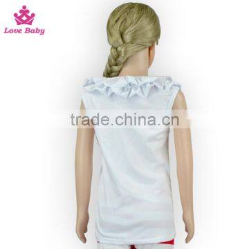 Customized Design Plain White Color Cap Sleeve Girls Summer Top LBF2015122502 photo-6