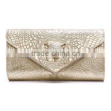 High Quality Lady Genuine Real Crocodile Embossed Designer Clutch Bag For Women photo-2