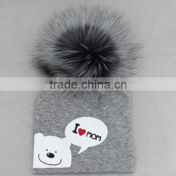 Fashion Spring Warm Custom Knitted Printed Cotton Beanie Hat Baby photo-2