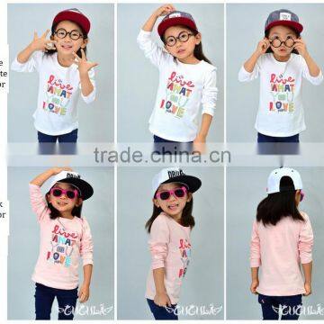 Children's 100% Cotton Long Sleeve t Shirt With Lovely Printing Under Shirt Bottom Shirt
