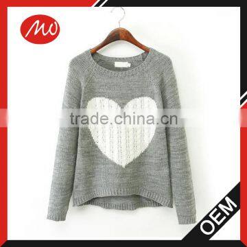 Big Girls' Color Block Heart printed stylish branded pullover Sweater