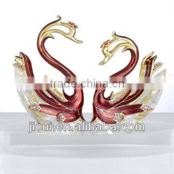 zinc alloy crystal swan good gift for wedding