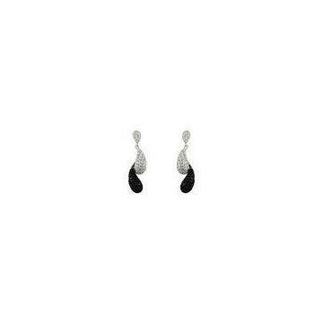 Black & White Series 925 Sterling Silver Earring For Anniversary , Rhodium Plating IE1104