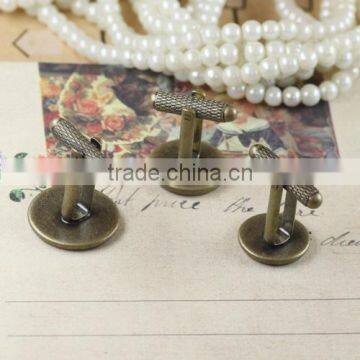 12-20mm Antique Bronze Plated Threaded Rod Blank Cufflink Base For Glass Cabochon