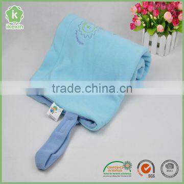 Customized Blue Smooth Printed Fleece Blanket For Baby