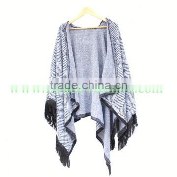 Women's Multi color Stitching Shawl Poncho Scarf Design