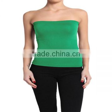 BASIC Layering Stretch PLAIN Strapless TUBE TOP Seamless Sleeveless Tee-9