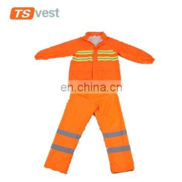 High visibility roadway working wear reflective safety coverall garment