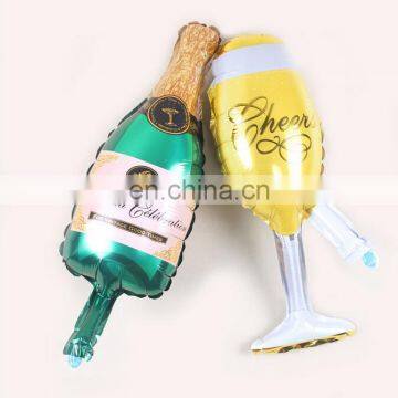 Funny Design Champagne and Wineglasses Aluminum Foil Balloon Summer Party Decoration Shower Supplies