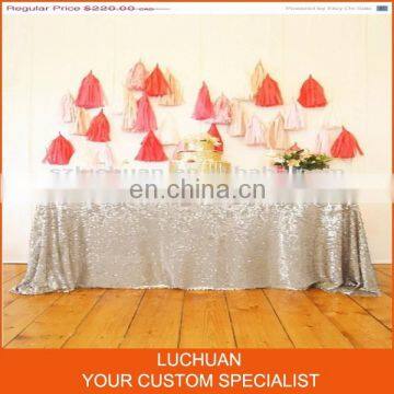 Newest Fashion Pink Sequins Wedding Party Table Cloths Round photo-5