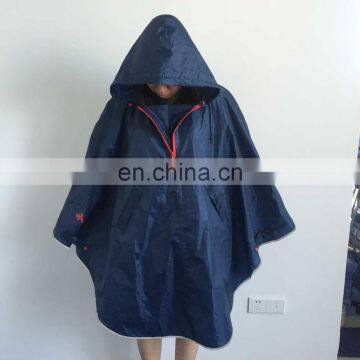 Maiyu dark blue fan shaped waterproof polyester PU coating rain ponchos