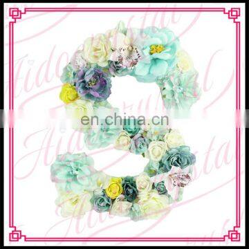 Aidocrystal New design custom bridal groom name acronym artificial flower letter for wedding decor