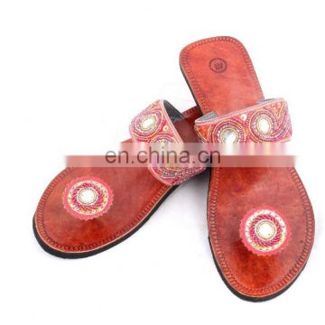 RH16 WOMEN LEATHER MOROCCAN STYLE HANDMADE SANDAL SLIPPER INDIAN TOE STRAP