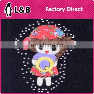 2015 pretty girl fashion patches for clothes beaded rhinestone hot fix patch