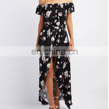 Fashion women long dresses Floral Off-The-Shoulder Maxi Romper