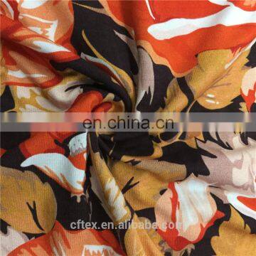 digital printed 220GSM soft stock 95% Bamboo 5% spandex single jersey fabric