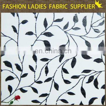 Shaoxing textile leaf pattern poplin fabric 100% cotton foil poplin fabric