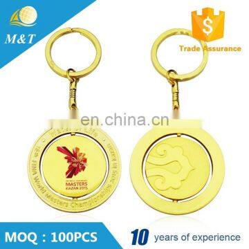Good quality custom 24kt gold plated and soft enamel metal key chain holder