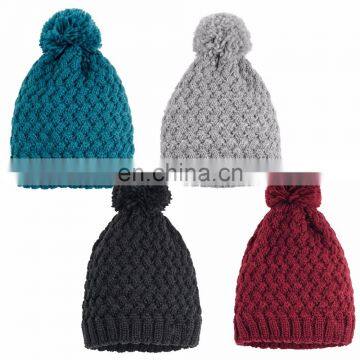 Custom Winter Slouch Pom Knitted Arcylic Beanie Hat photo-6