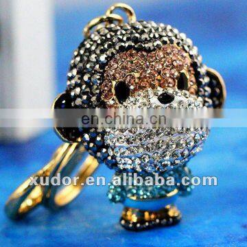 CUTE KEYCHAINS MONKEY ANIMAL RHINESTONE KEYCHAINS