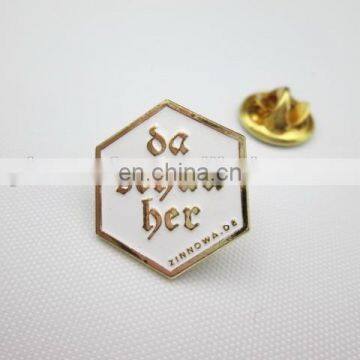 hexagon metal lapel pin badge