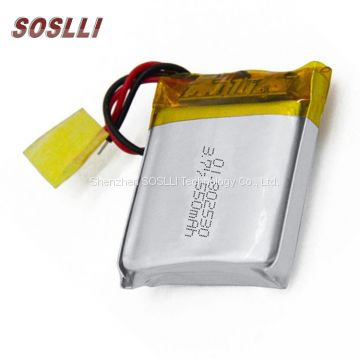 SOSLLI 3.7V 500mAh 802530 li polymer battery for wearable devices