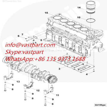 Двигатель Cummins QSX15-G8 БЛОК ЦИЛИНДРОВ 4311621 4311626