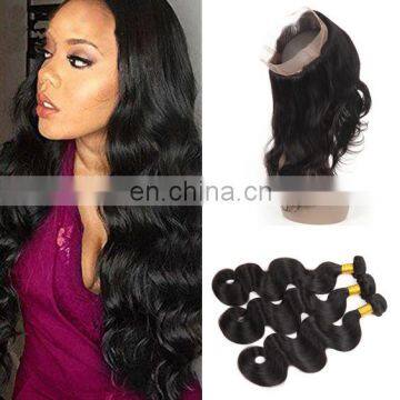 wholesale 8a grade human hair frontal with bundles peruvian virgin hair